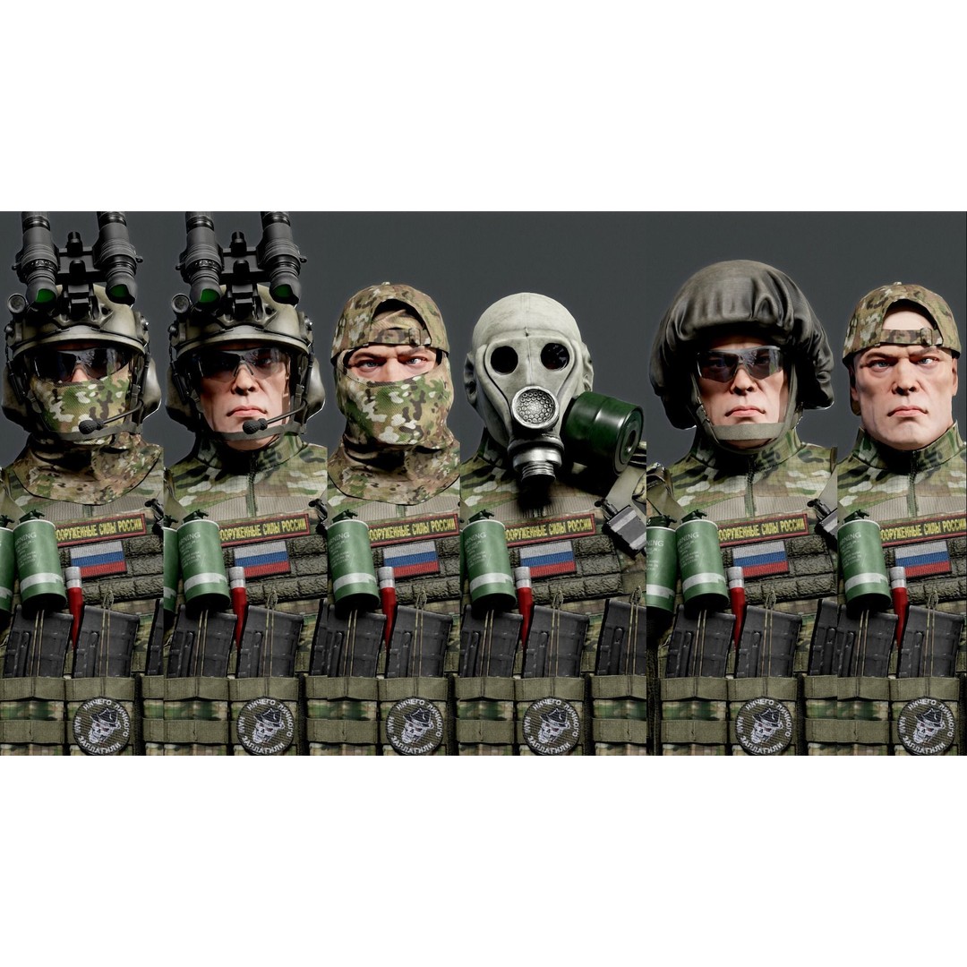 Modular Russian Soldier 3D Model – Low Poly Game Asset, FBX - View 5