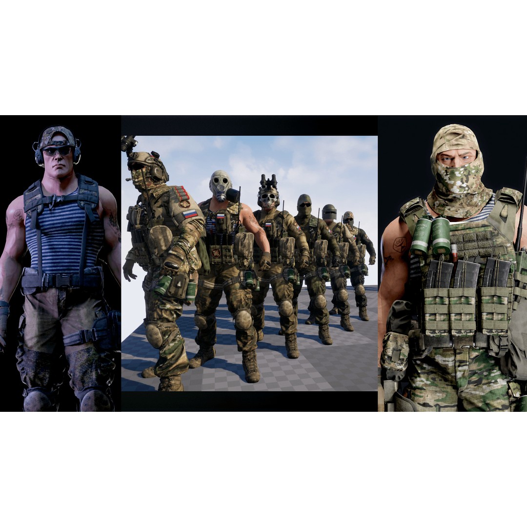 Modular Russian Soldier 3D Model – Low Poly Game Asset, FBX - View 8