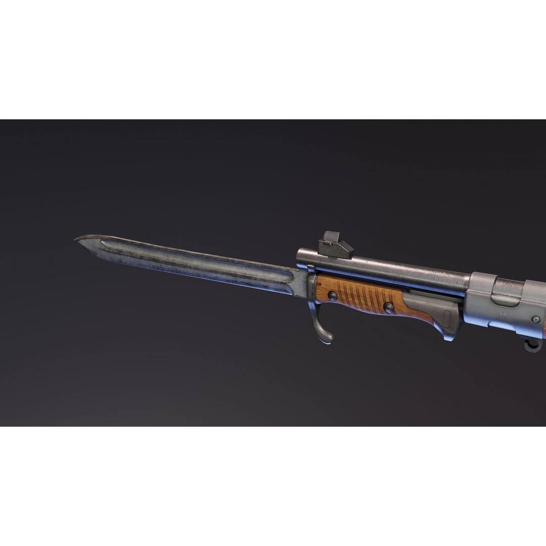 Gewehr 98 3D Model – Low Poly Bolt-Action Rifle, FBX - View 7