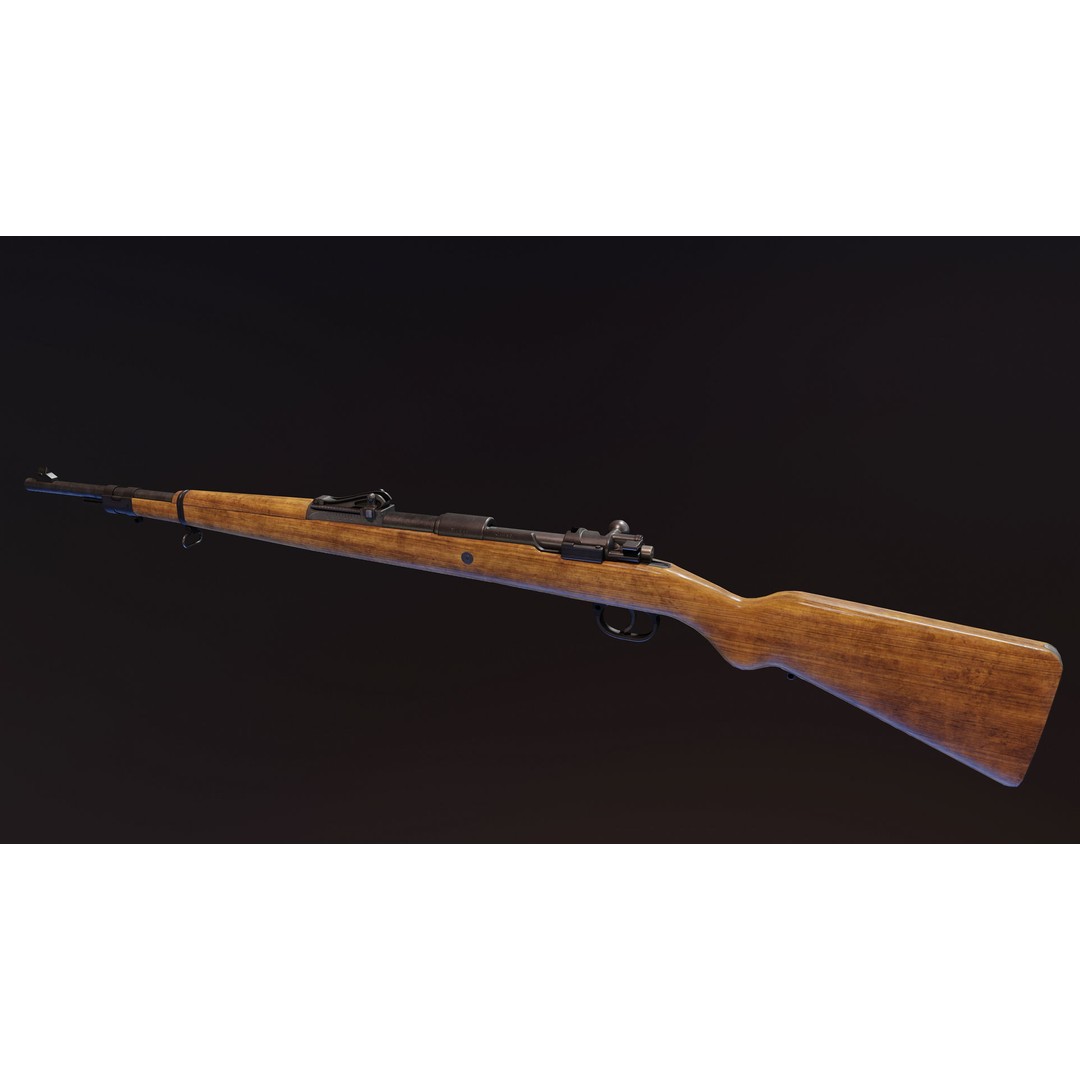 Gewehr 98 3D Model – Low Poly Bolt-Action Rifle, FBX - View 9