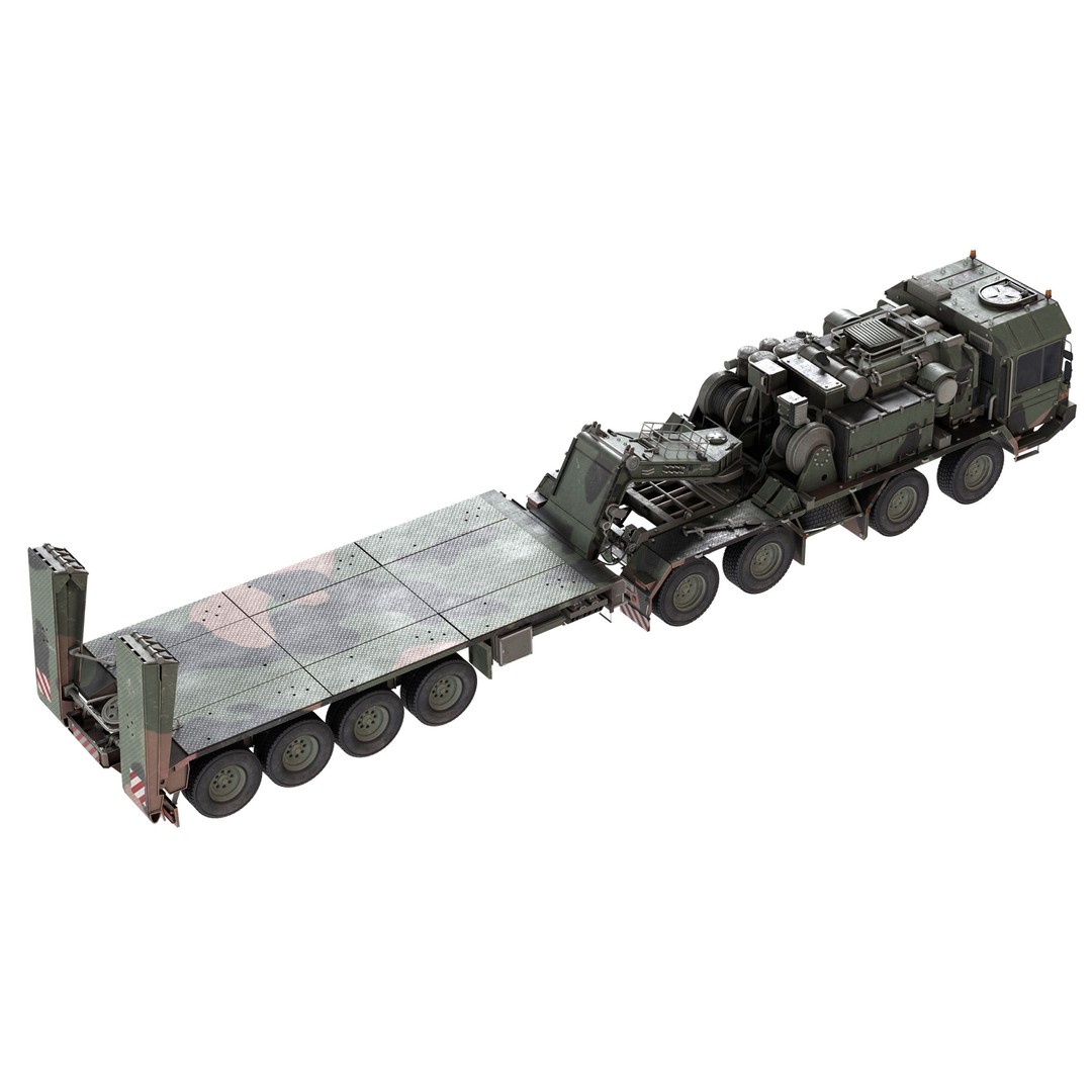 SLT 50 Elefant Tank Transporter 3D Model – Low Poly Military Vehicle, FBX - View 11