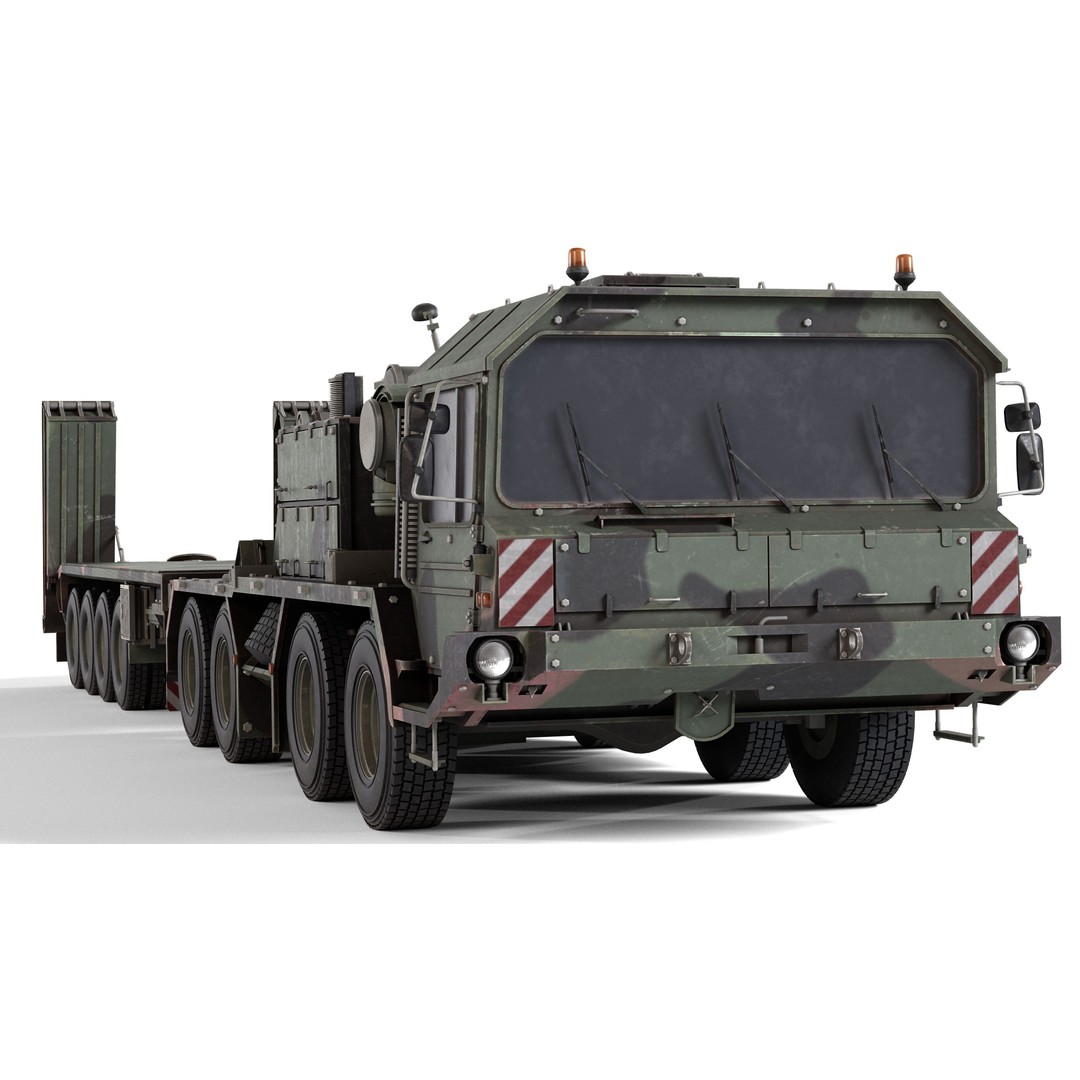 SLT 50 Elefant Tank Transporter 3D Model – Low Poly Military Vehicle, FBX - View 5