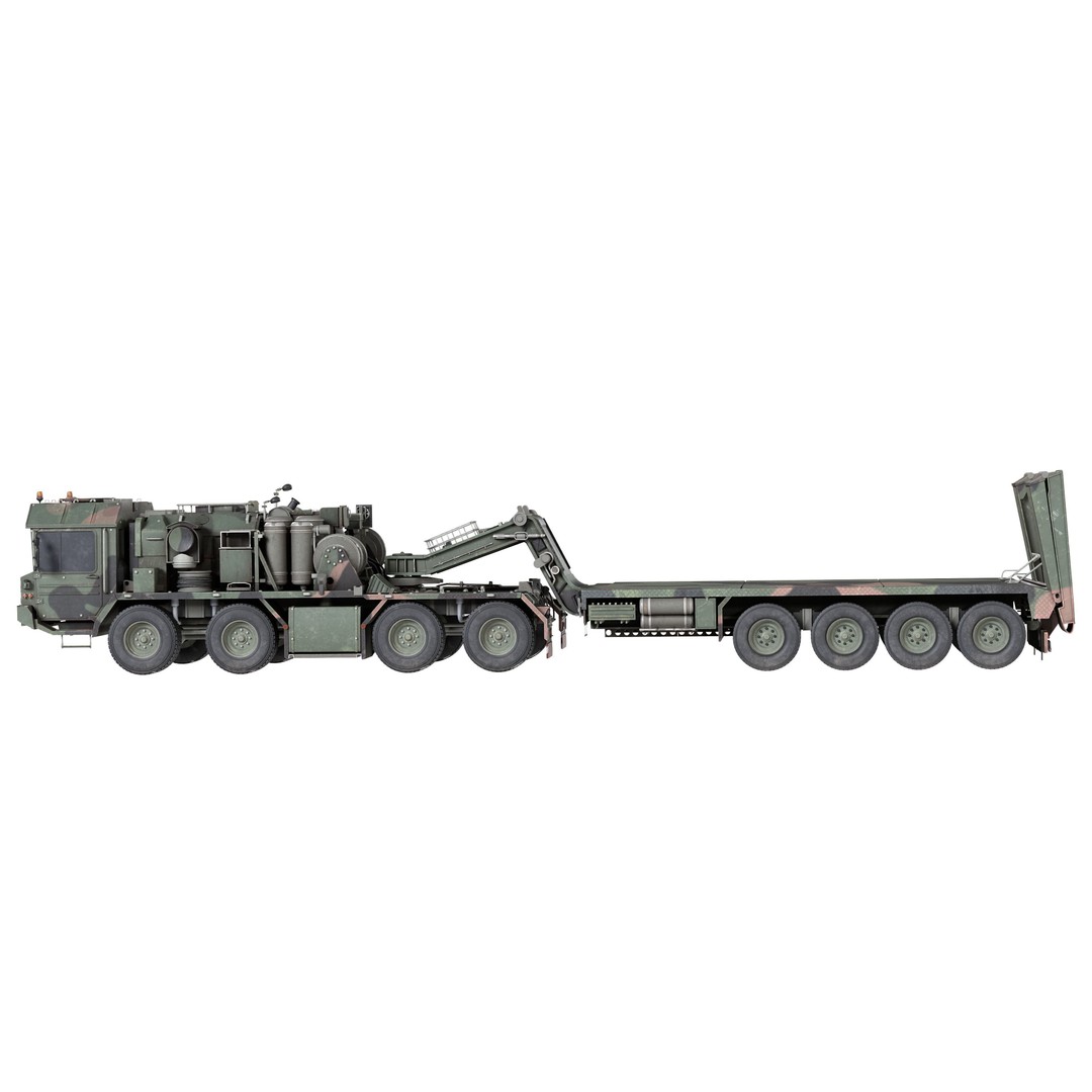 SLT 50 Elefant Tank Transporter 3D Model – Low Poly Military Vehicle, FBX - View 9