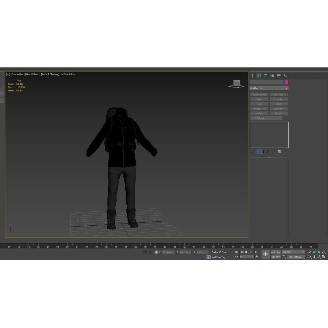 Male Hiking Outfit 3D Model – Low Poly Rigged Character, FBX, Blender - View 5