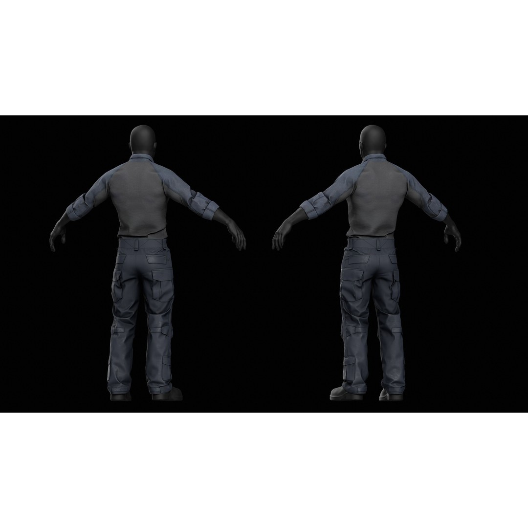 G3 LAC Combat Shirt 3D Model – Low Poly Game-Ready Asset, FBX, OBJ - View 10