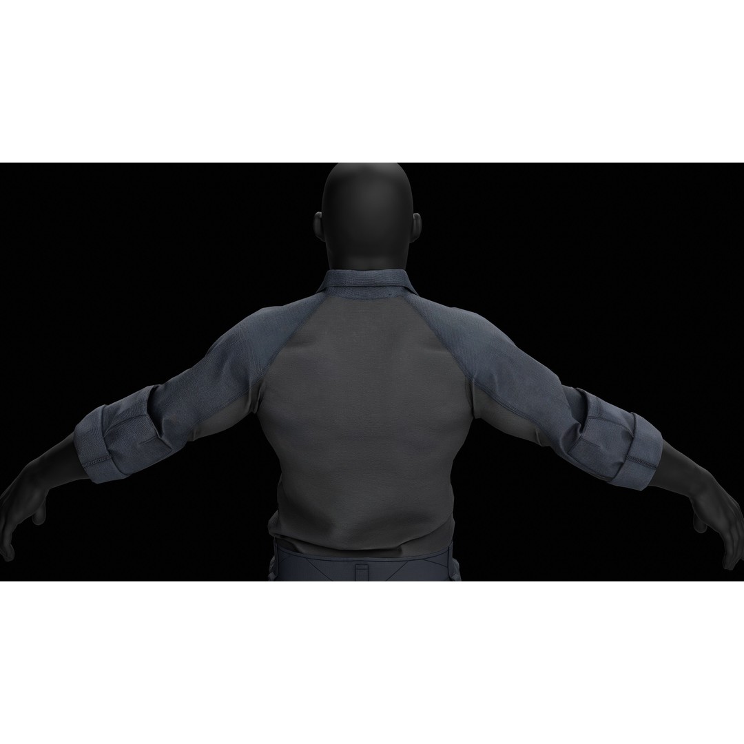 G3 LAC Combat Shirt 3D Model – Low Poly Game-Ready Asset, FBX, OBJ - View 13