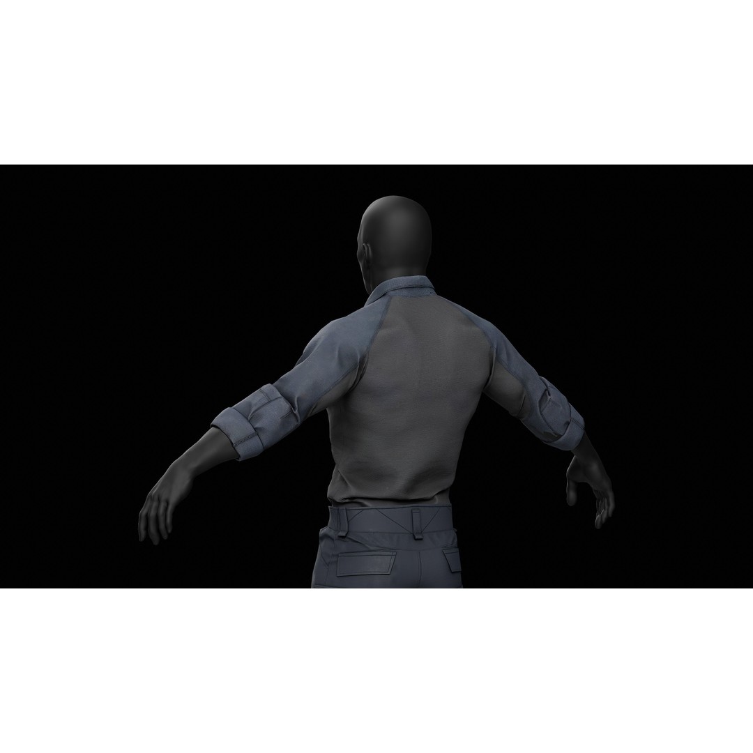 G3 LAC Combat Shirt 3D Model – Low Poly Game-Ready Asset, FBX, OBJ - View 4