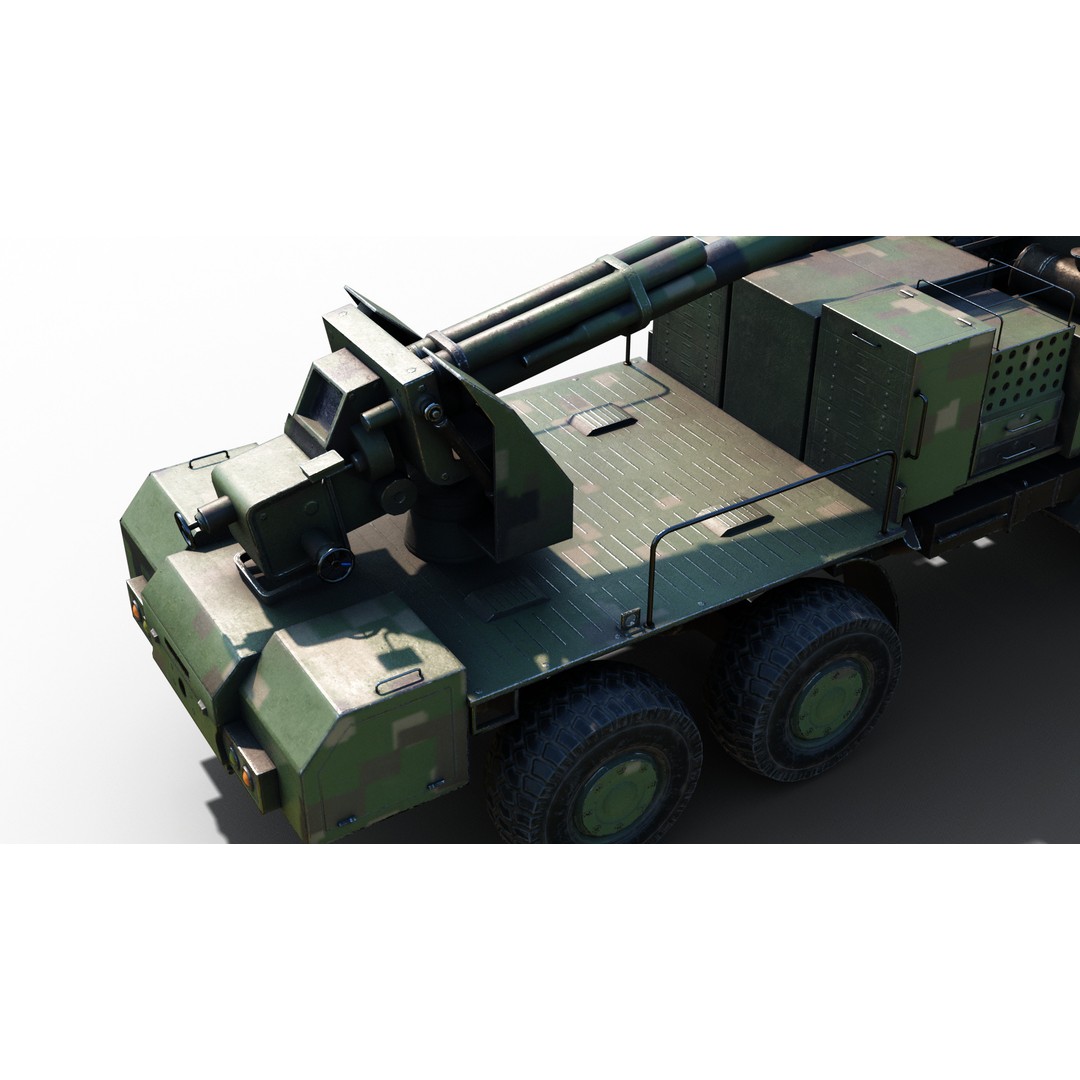 Chinese Army PCL09 Howitzer 3D Model – Low Poly Military Vehicle, FBX - View 10