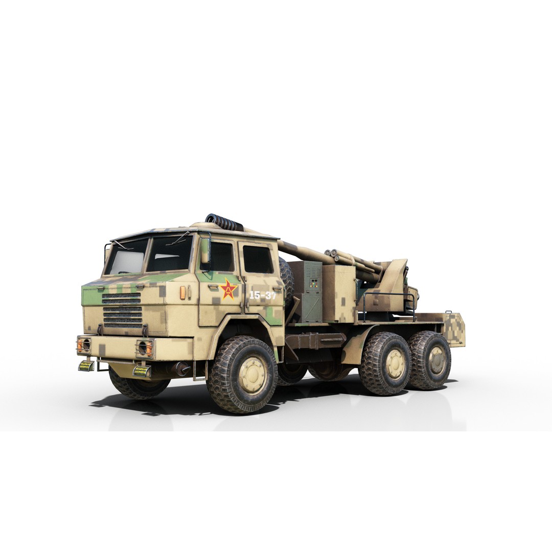 Chinese Army PCL09 Howitzer 3D Model – Low Poly Military Vehicle, FBX - View 11