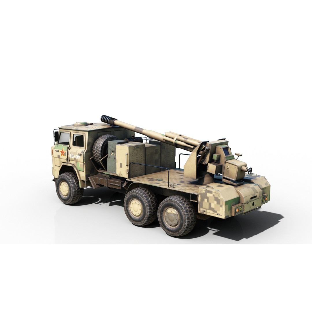 Chinese Army PCL09 Howitzer 3D Model – Low Poly Military Vehicle, FBX - View 12