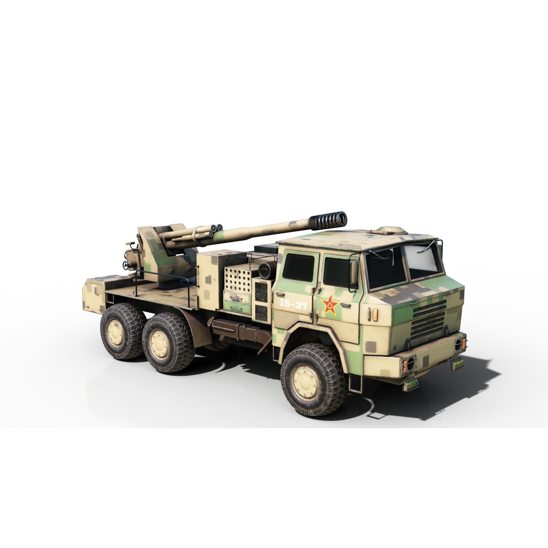 Chinese Army PCL09 Howitzer 3D Model – Low Poly Military Vehicle, FBX - View 13