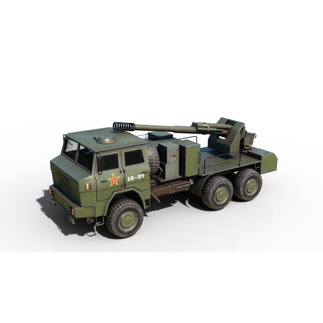 Chinese Army PCL09 Howitzer 3D Model – Low Poly Military Vehicle, FBX - View 15