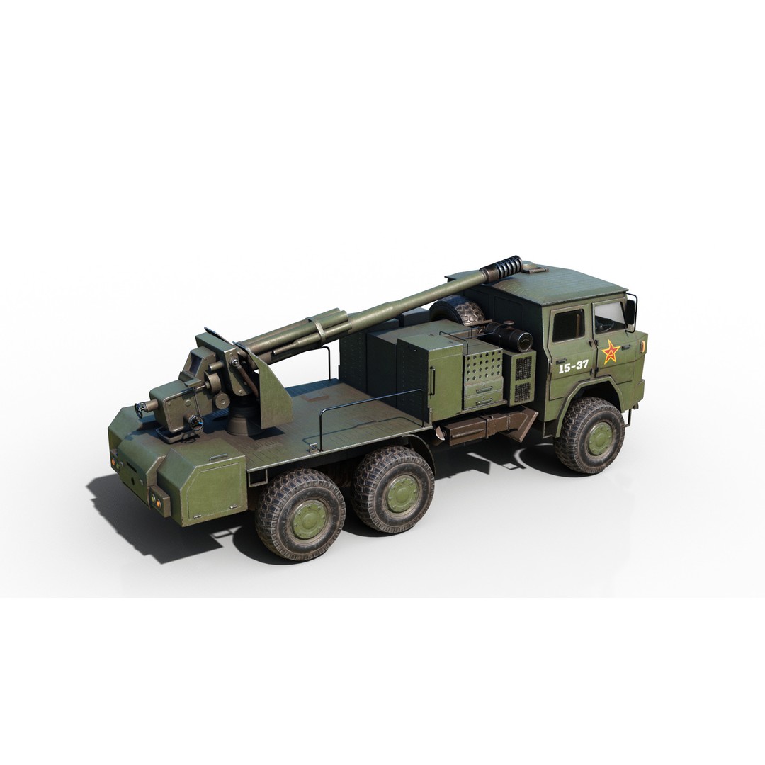 Chinese Army PCL09 Howitzer 3D Model – Low Poly Military Vehicle, FBX - View 16