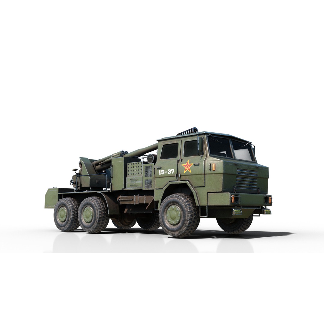 Chinese Army PCL09 Howitzer 3D Model – Low Poly Military Vehicle, FBX - View 17