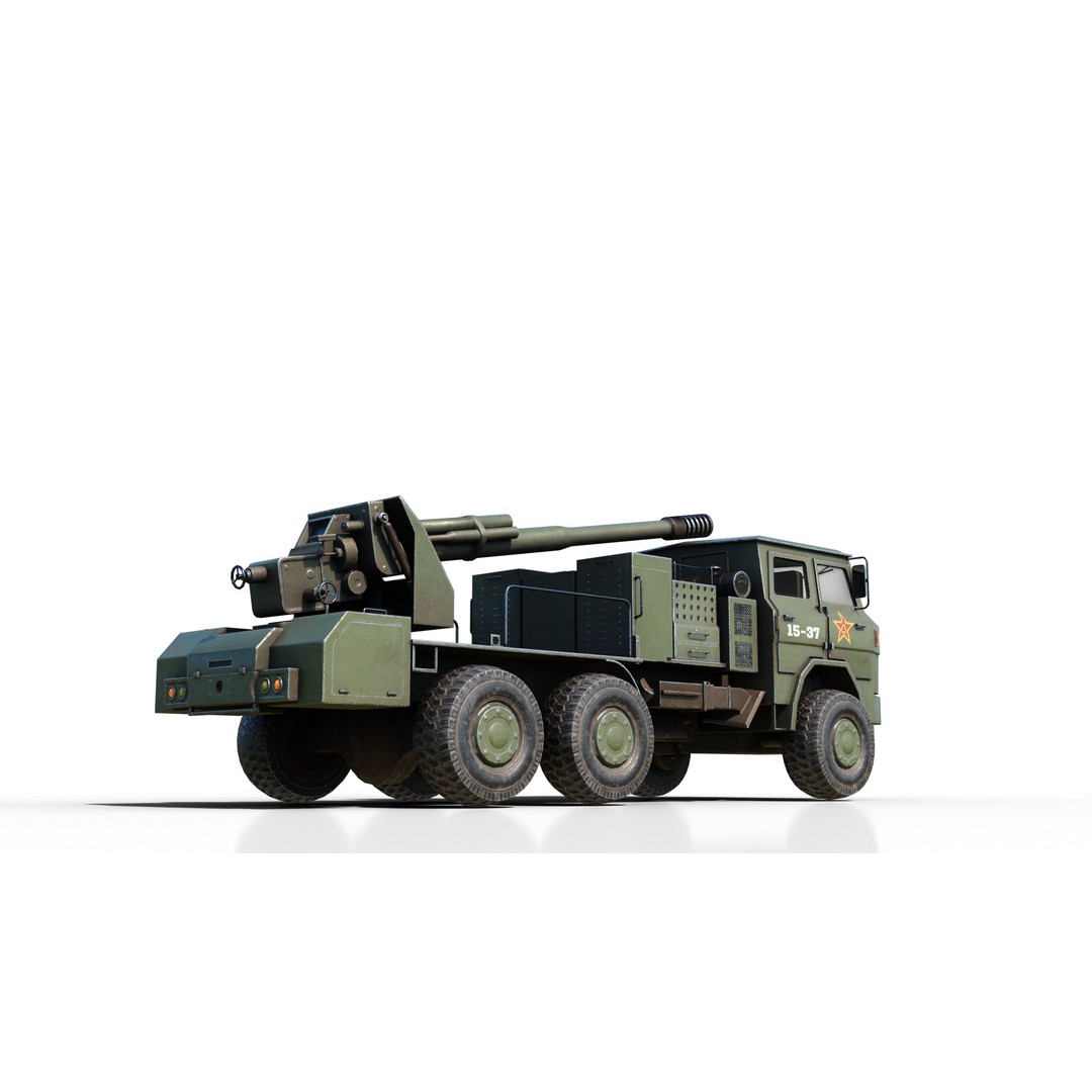 Chinese Army PCL09 Howitzer 3D Model – Low Poly Military Vehicle, FBX - View 18