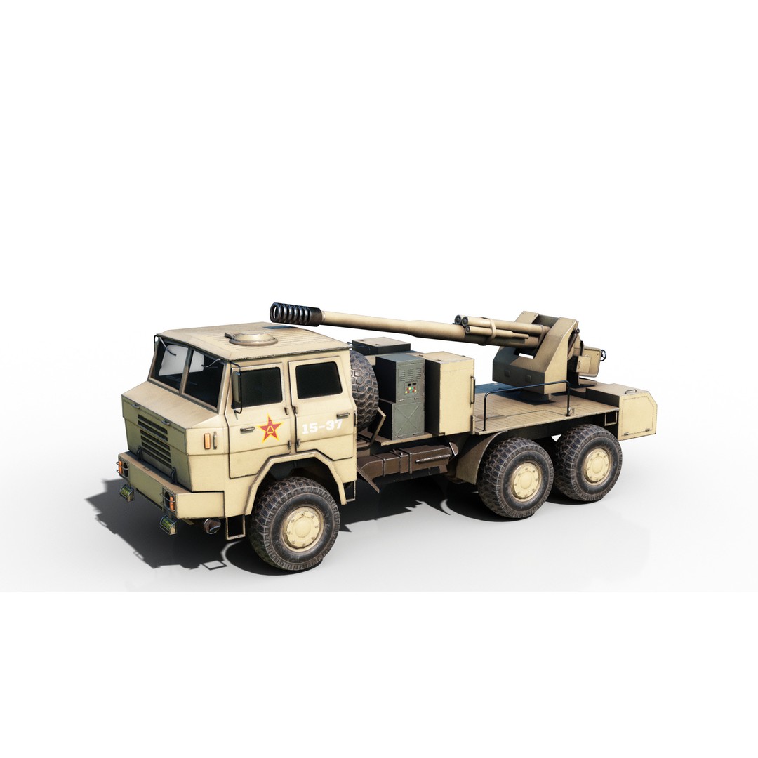 Chinese Army PCL09 Howitzer 3D Model – Low Poly Military Vehicle, FBX - View 19