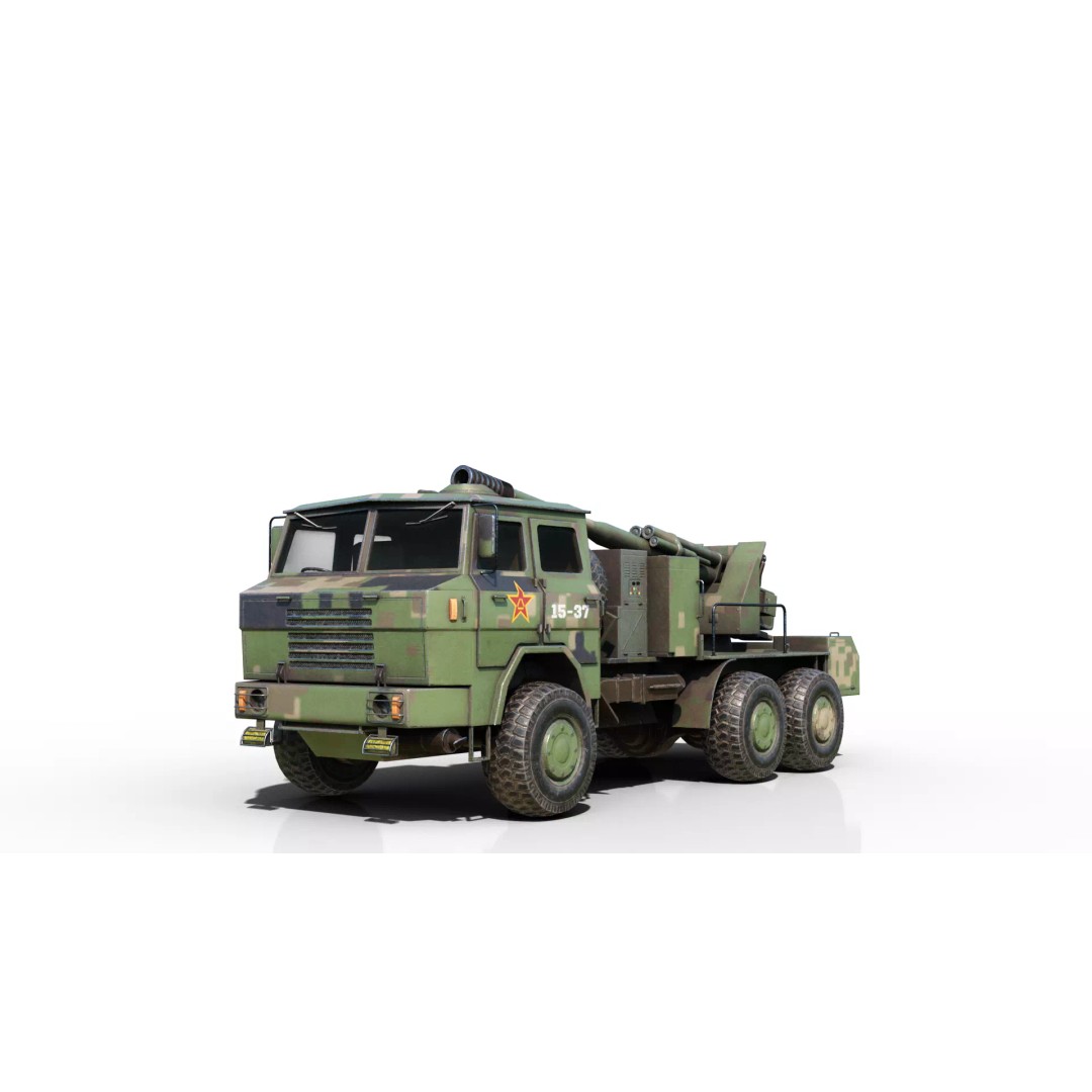 Chinese Army PCL09 Howitzer 3D Model – Low Poly Military Vehicle, FBX - View 2
