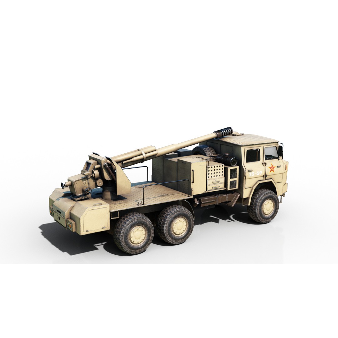 Chinese Army PCL09 Howitzer 3D Model – Low Poly Military Vehicle, FBX - View 20