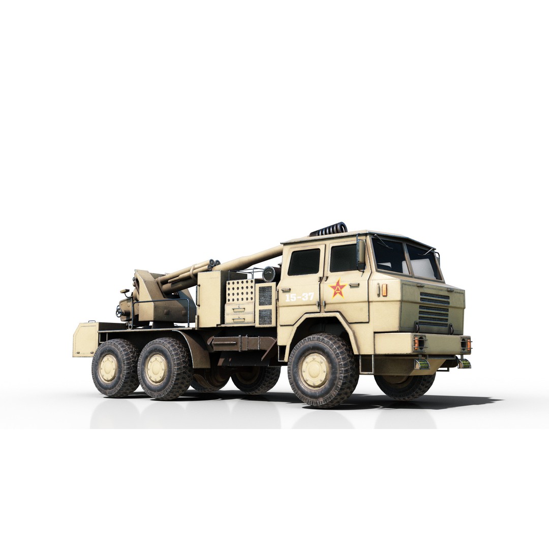 Chinese Army PCL09 Howitzer 3D Model – Low Poly Military Vehicle, FBX - View 21