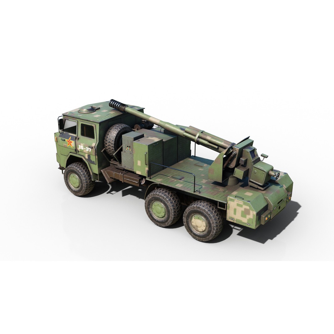 Chinese Army PCL09 Howitzer 3D Model – Low Poly Military Vehicle, FBX - View 5