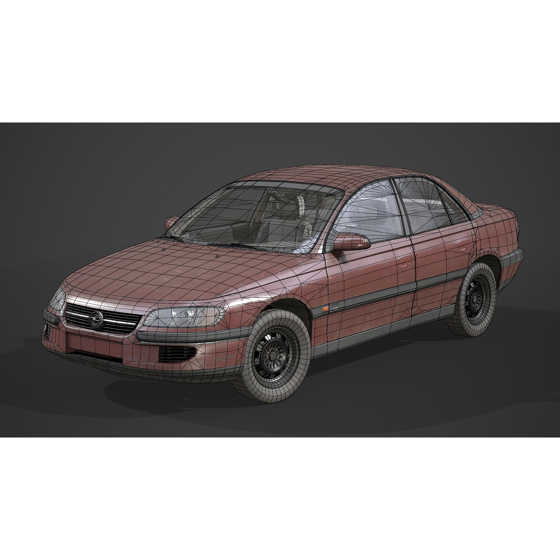 Opel Omega - Low-Poly Game-Ready 3D Model - View 15