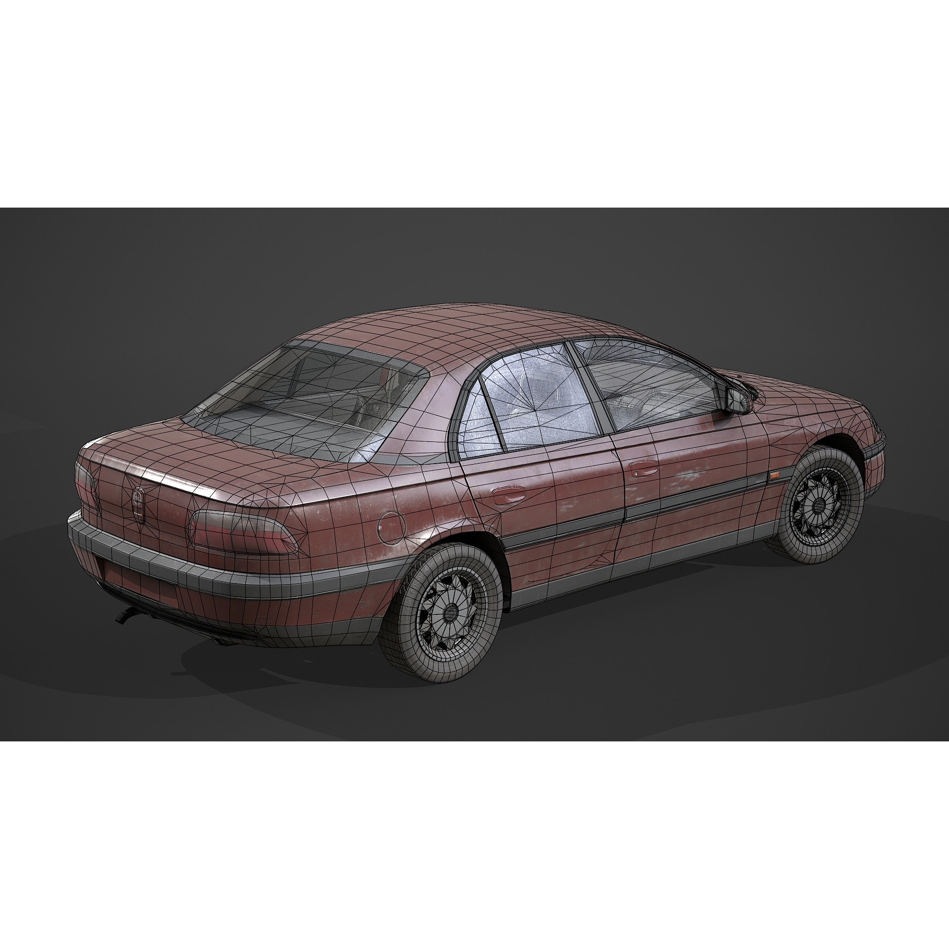 Opel Omega - Low-Poly Game-Ready 3D Model - View 16