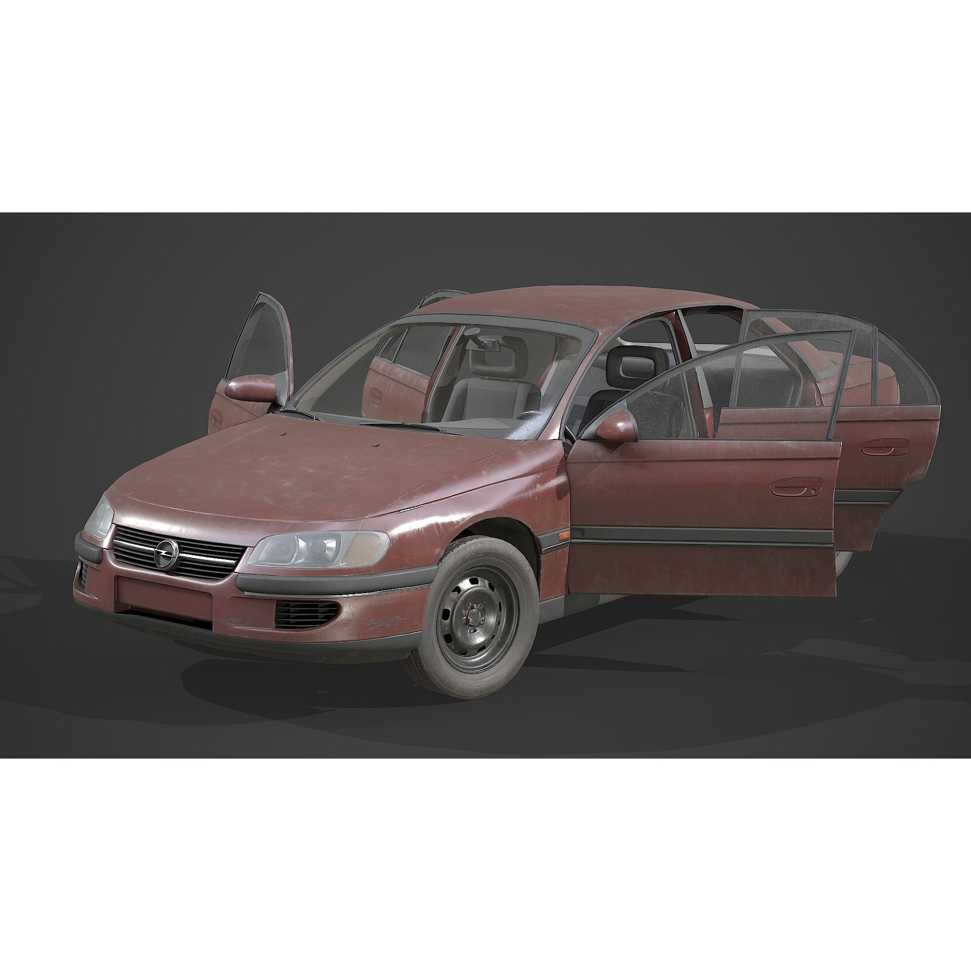 Opel Omega - Low-Poly Game-Ready 3D Model - View 7