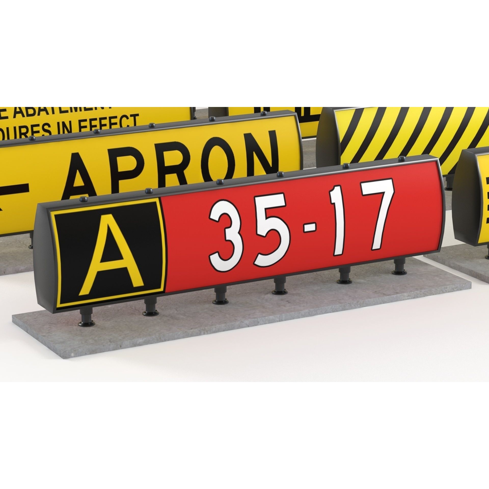 Airport Guidance Signs Pack - Low-Poly Game-Ready 3D Model - View 12