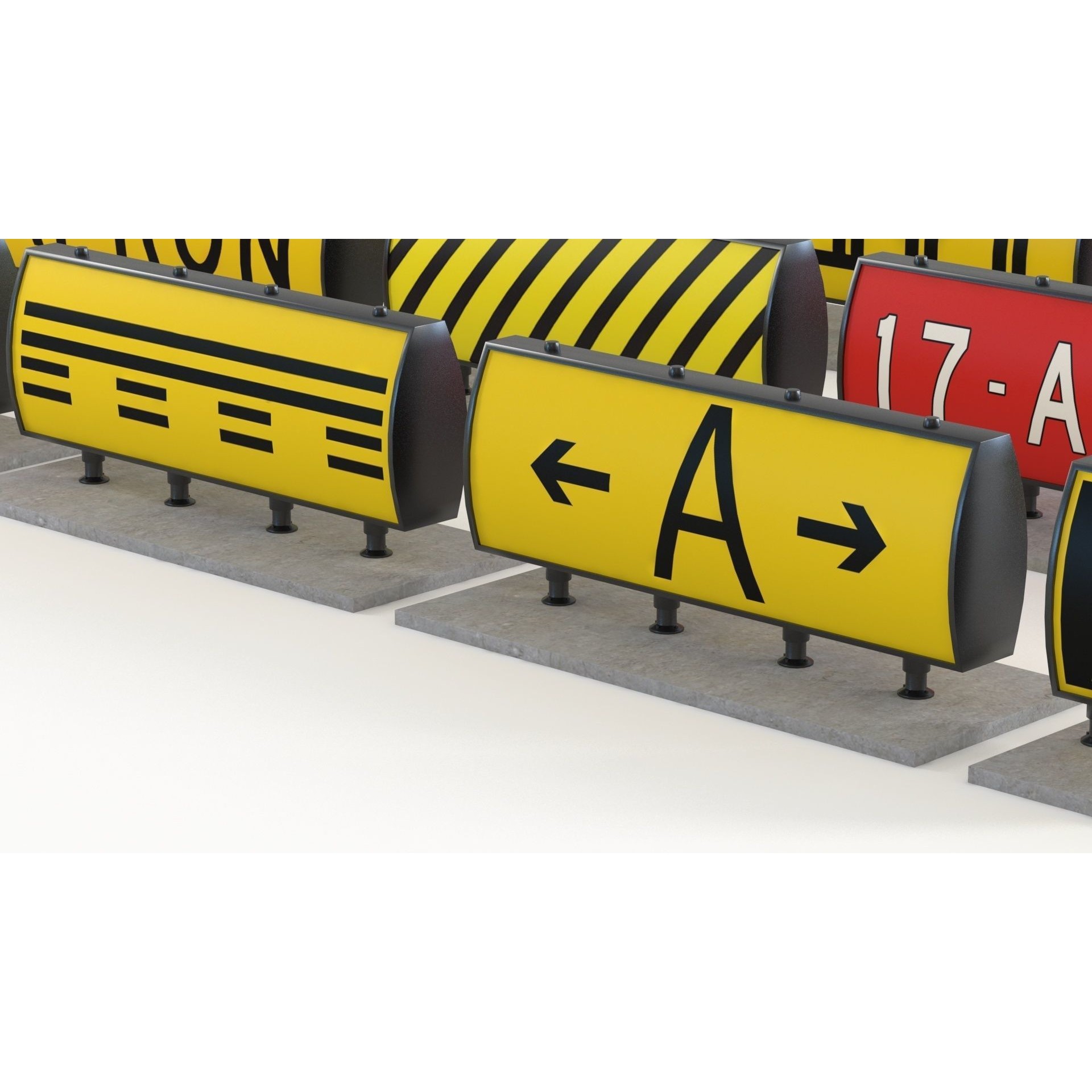 Airport Guidance Signs Pack - Low-Poly Game-Ready 3D Model - View 13