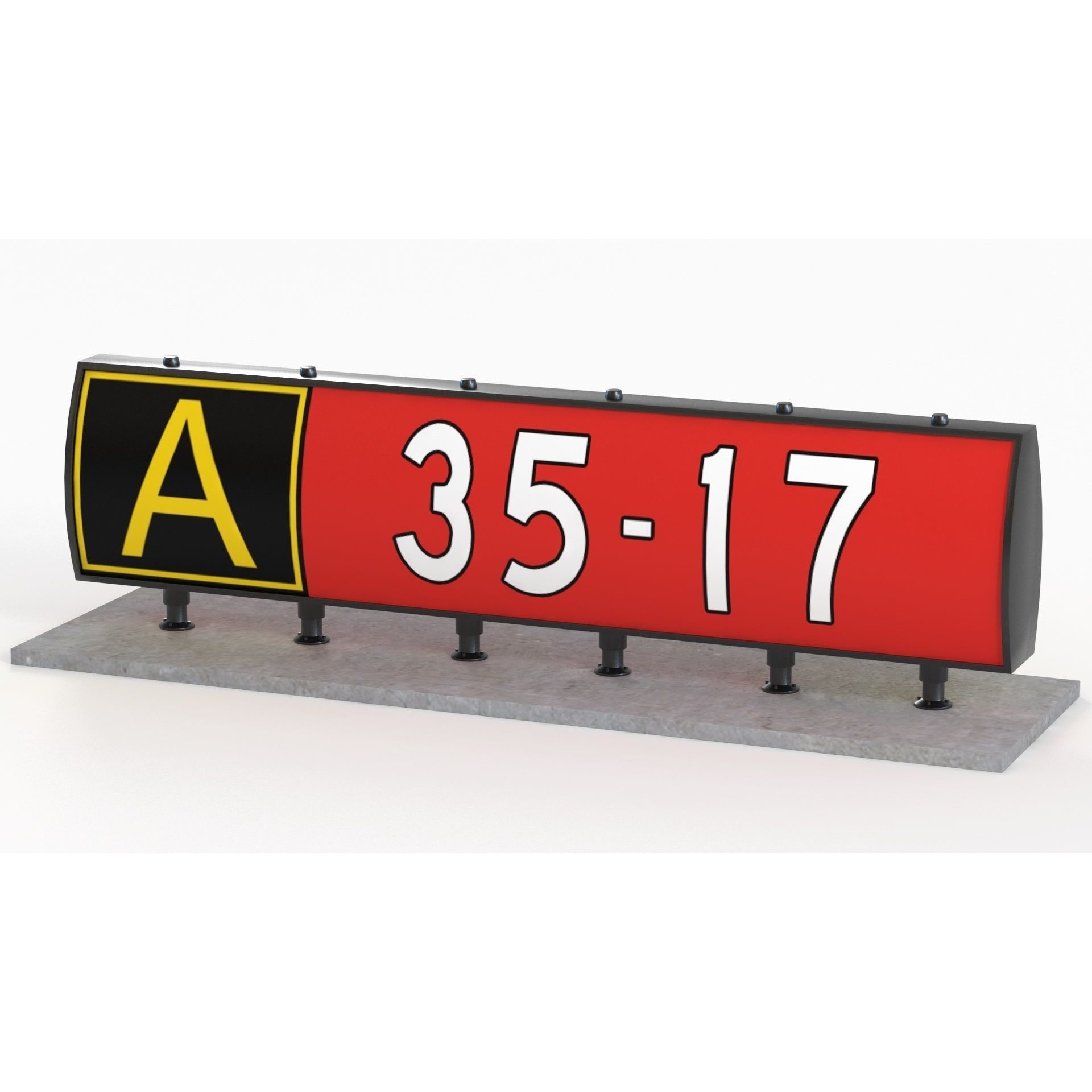 Airport Guidance Signs Pack - Low-Poly Game-Ready 3D Model - View 15