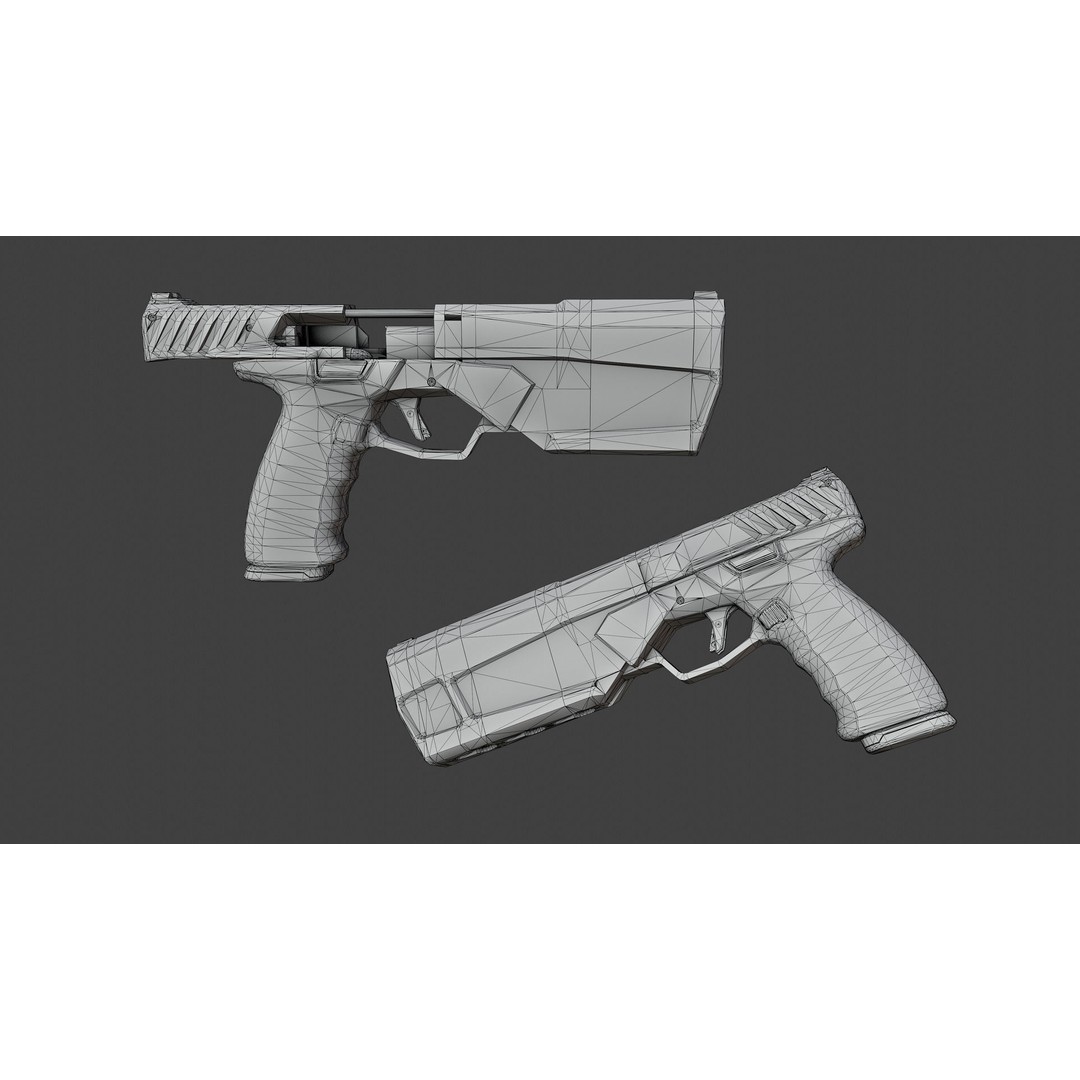 Maxim 9 Suppressed Pistol 3D Model – Low Poly Rigged Game Asset, FBX