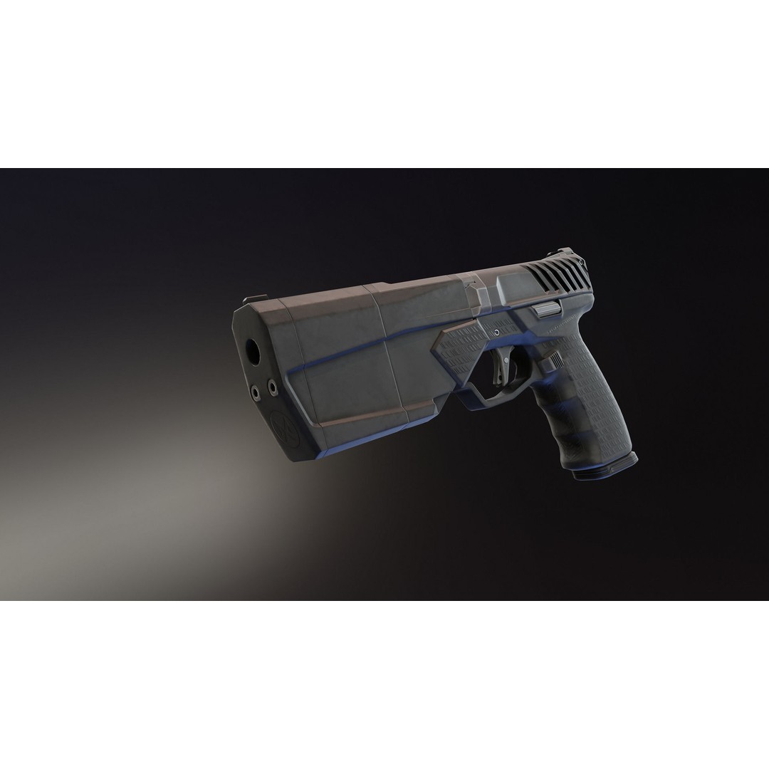 Maxim 9 Suppressed Pistol 3D Model – Low Poly Rigged Game Asset, FBX - View 5