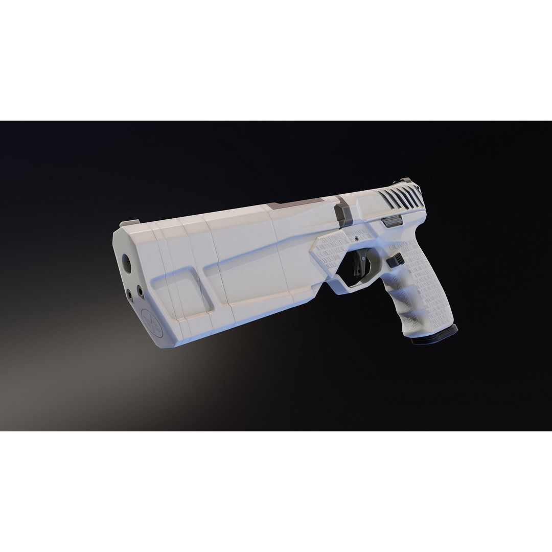 Maxim 9 Suppressed Pistol 3D Model – Low Poly Rigged Game Asset, FBX - View 6