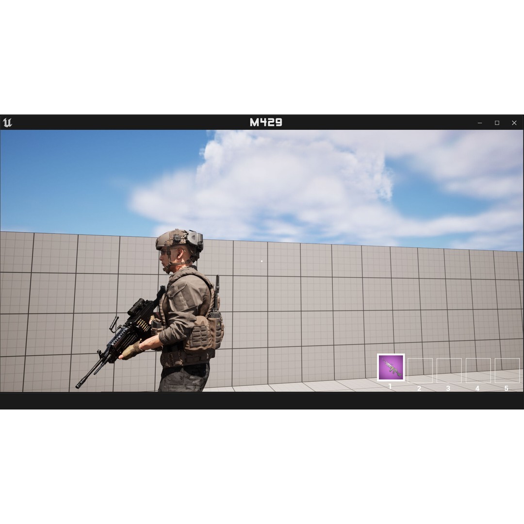M249 Light Machine Gun 3D Model – Low Poly Game Asset, FBX - View 16