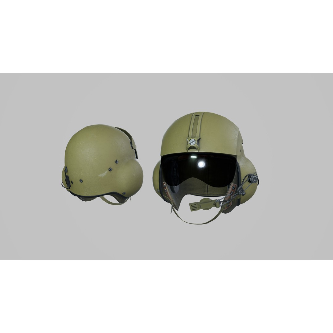 Gentex SPH4 Flight Helmet 3D Model – Low Poly Game Asset, PBR Textures - View 10
