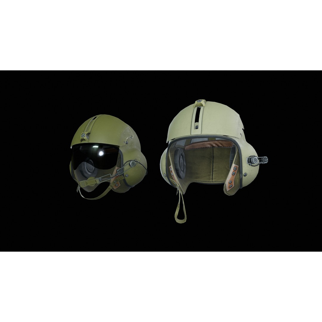 Gentex SPH4 Flight Helmet 3D Model – Low Poly Game Asset, PBR Textures - View 12