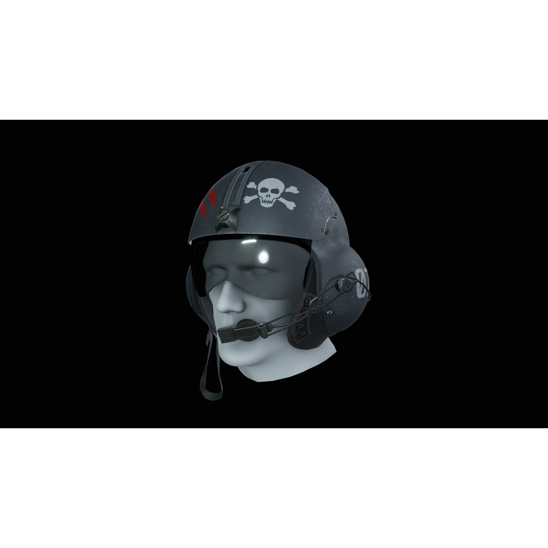 Gentex SPH4 Flight Helmet 3D Model – Low Poly Game Asset, PBR Textures - View 13