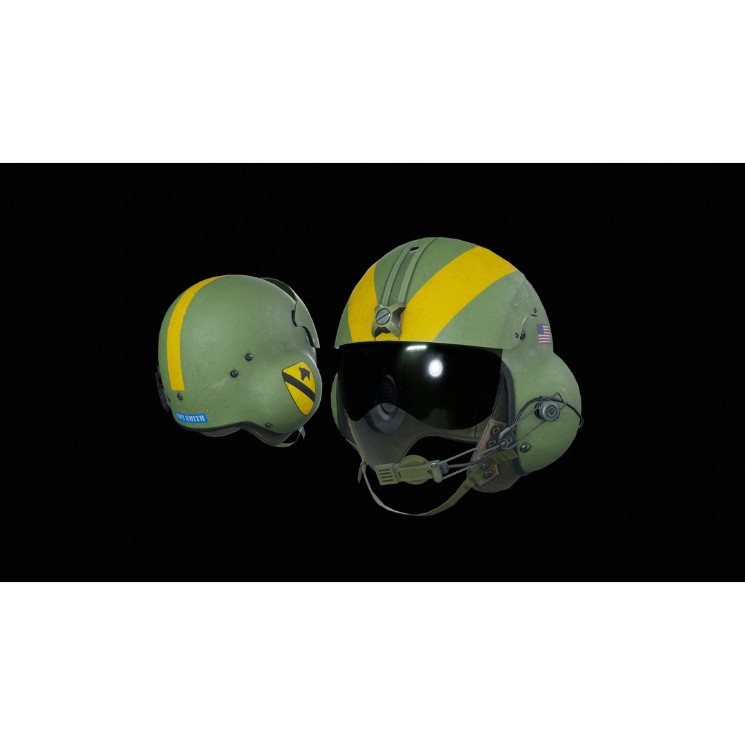 Gentex SPH4 Flight Helmet 3D Model – Low Poly Game Asset, PBR Textures - View 16