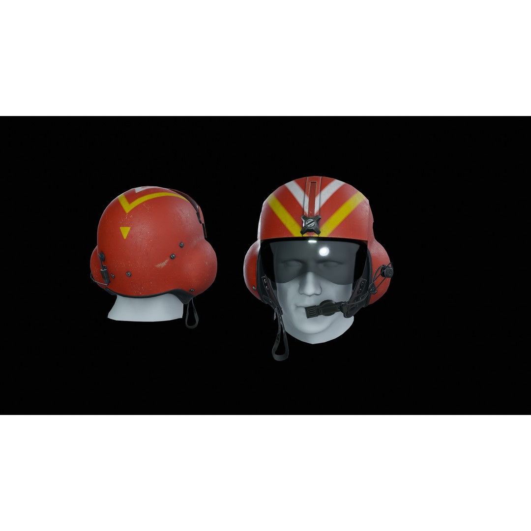 Gentex SPH4 Flight Helmet 3D Model – Low Poly Game Asset, PBR Textures - View 20
