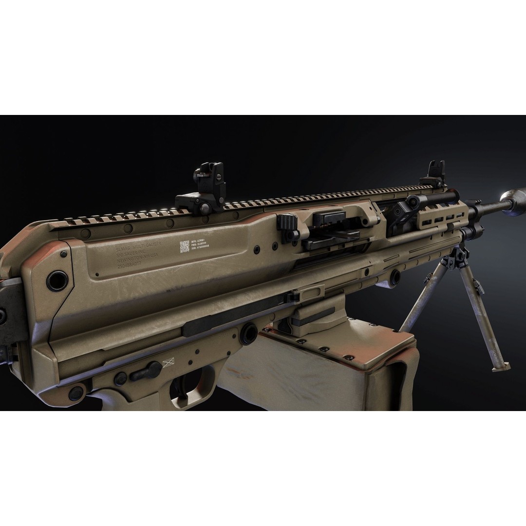 Sig MG338 3D Model – Low Poly Rigged Light Machine Gun, FBX - View 11