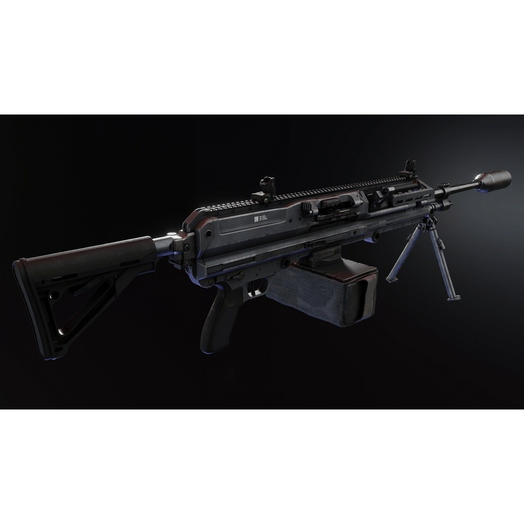 Sig MG338 3D Model – Low Poly Rigged Light Machine Gun, FBX - View 14