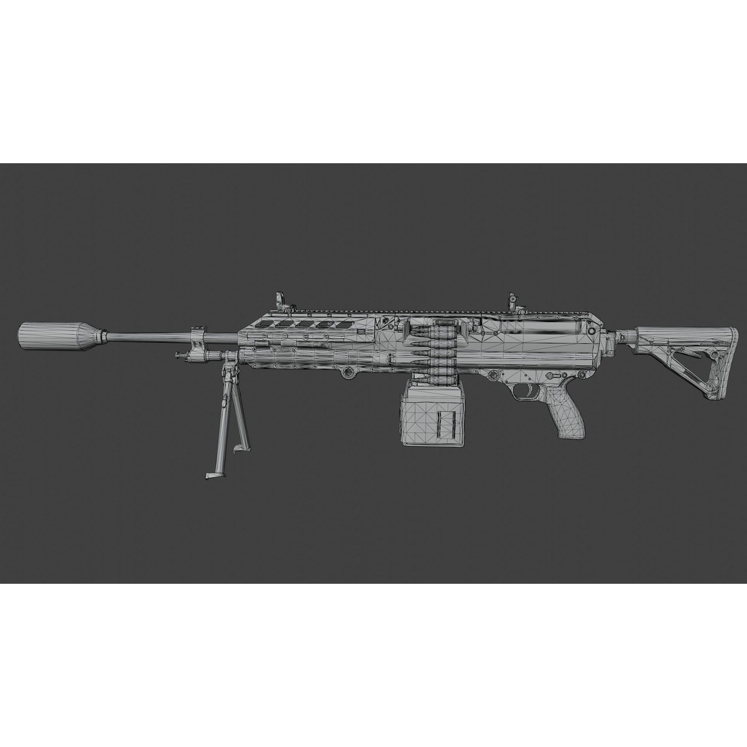 Sig MG338 3D Model – Low Poly Rigged Light Machine Gun, FBX - View 15