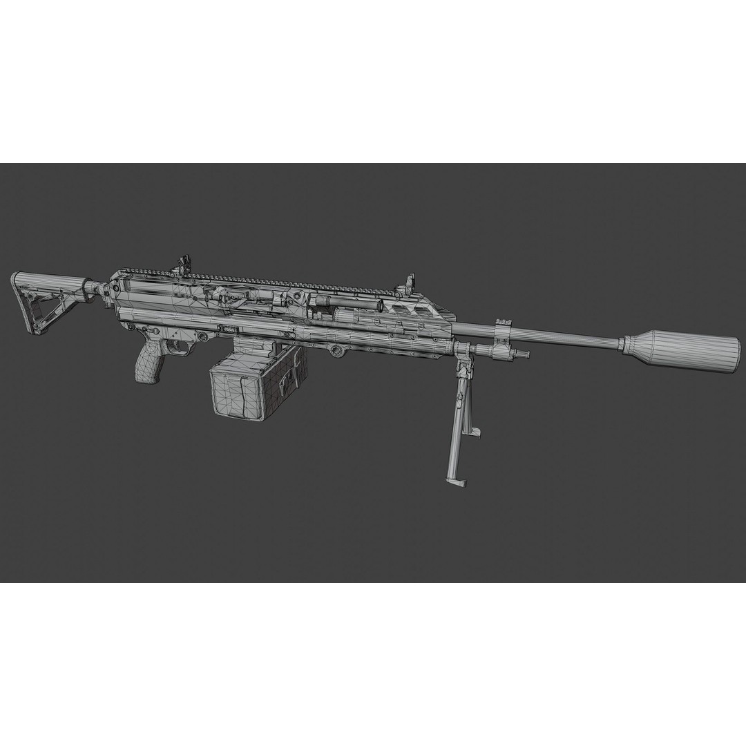 Sig MG338 3D Model – Low Poly Rigged Light Machine Gun, FBX - View 16
