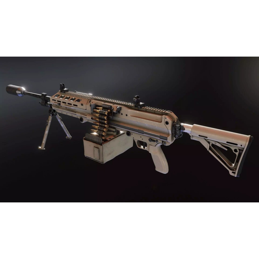 Sig MG338 3D Model – Low Poly Rigged Light Machine Gun, FBX - View 2