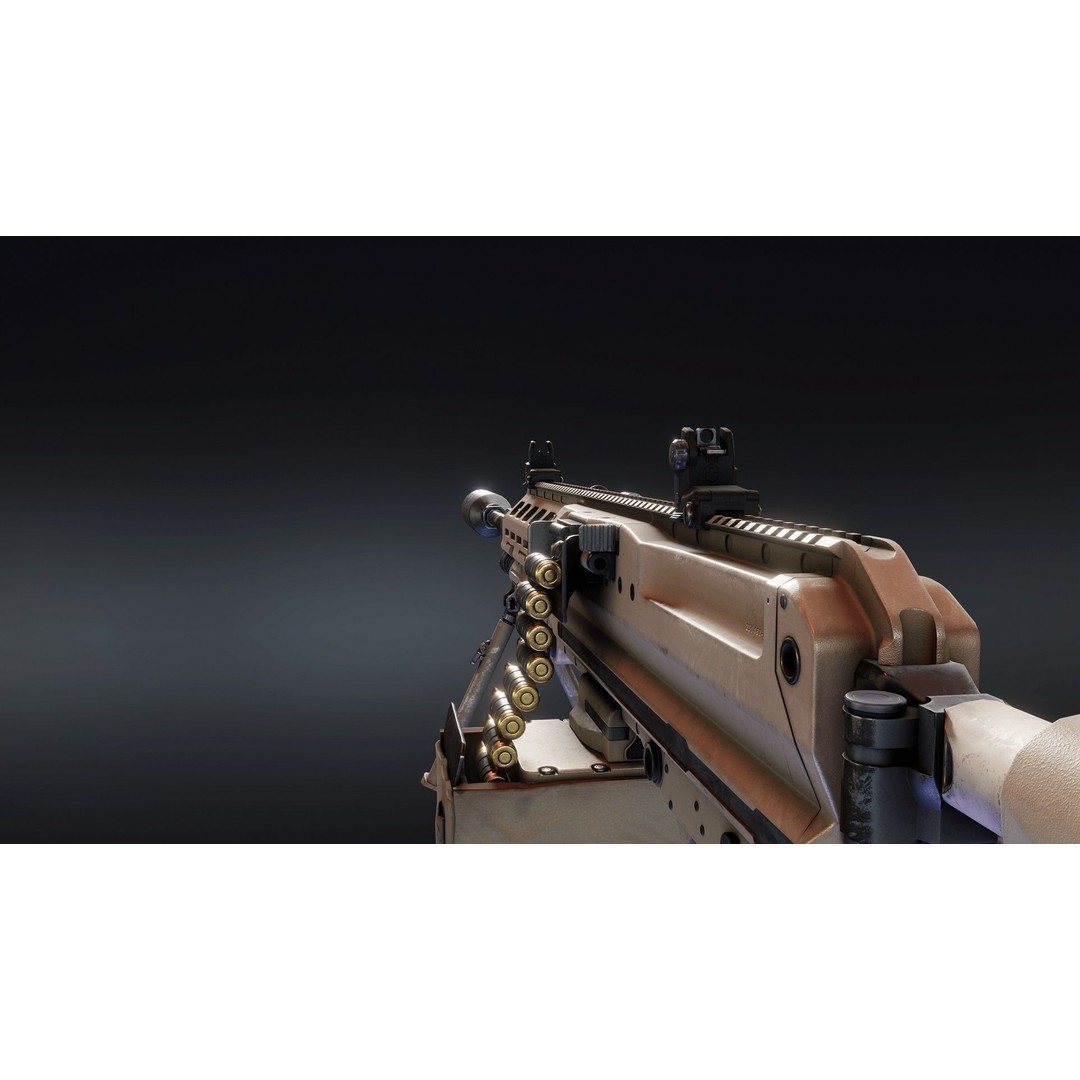 Sig MG338 3D Model – Low Poly Rigged Light Machine Gun, FBX - View 3