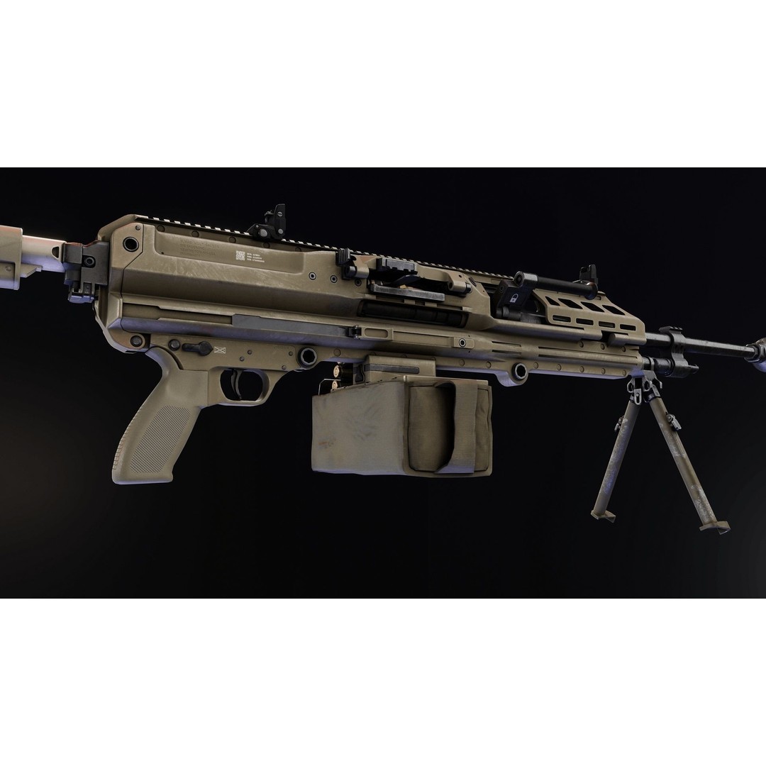Sig MG338 3D Model – Low Poly Rigged Light Machine Gun, FBX - View 7