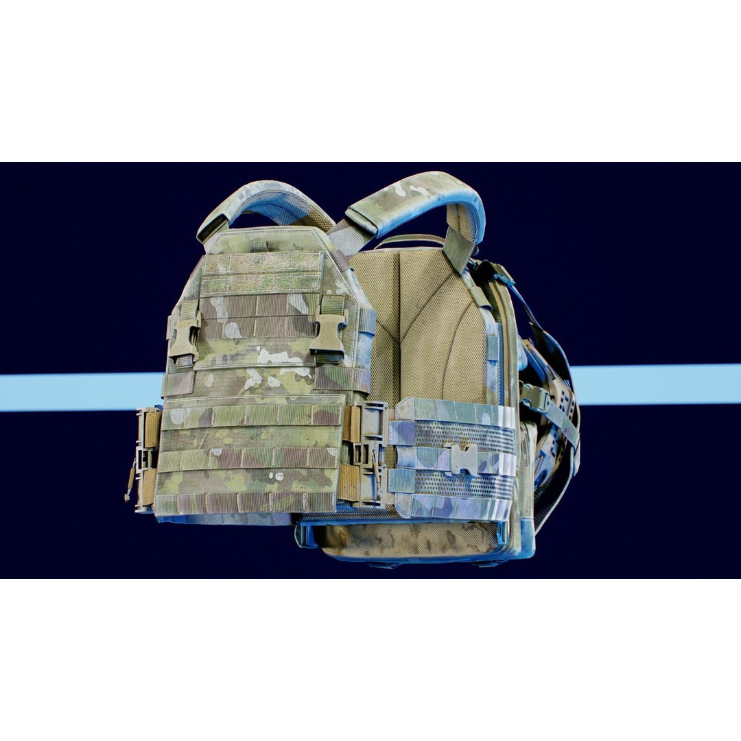 TYR Tactical PICO DSX Assaulter Plate Carrier 3D Model – Low Poly Game Ready FBX - View 12
