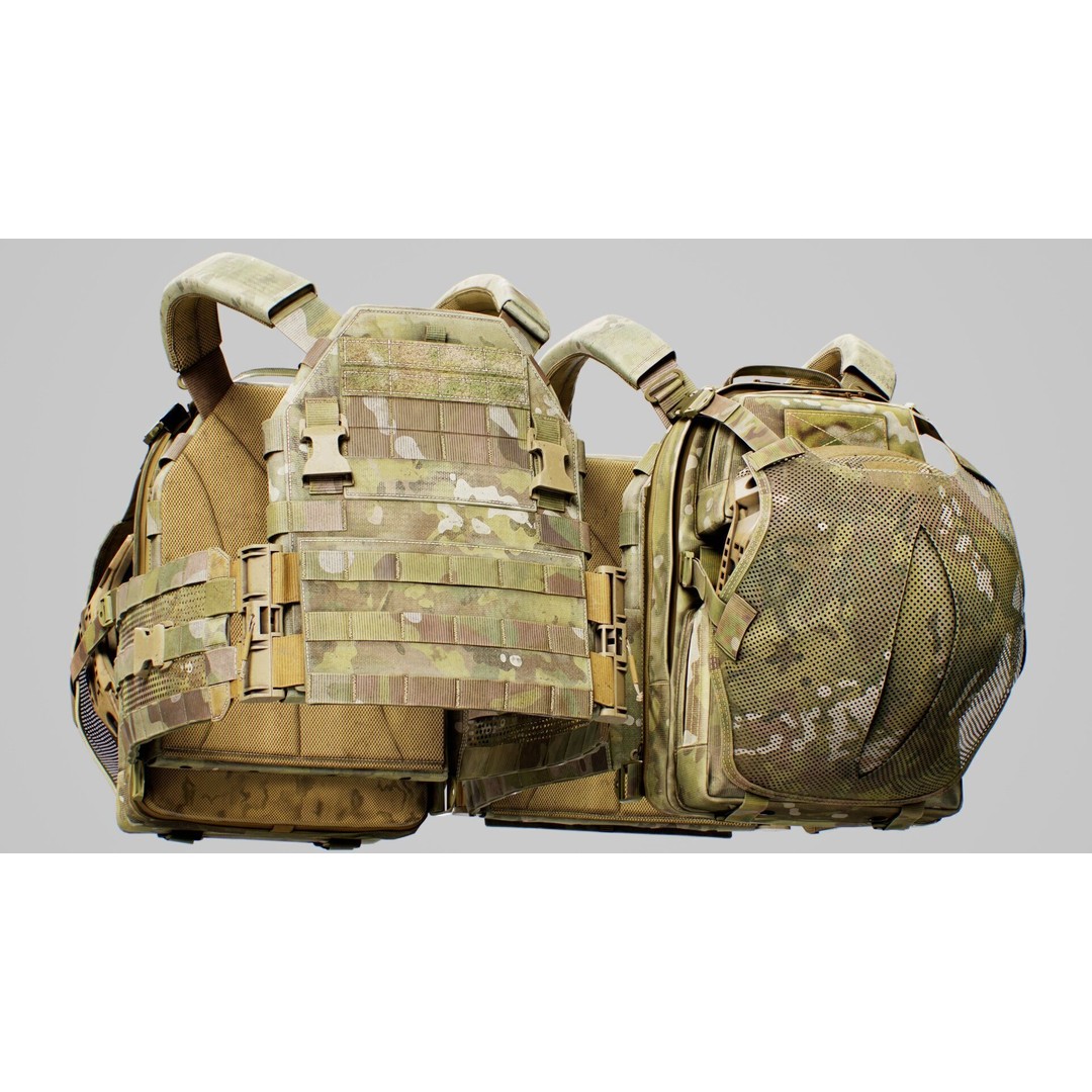 TYR Tactical PICO DSX Assaulter Plate Carrier 3D Model – Low Poly Game Ready FBX - View 3