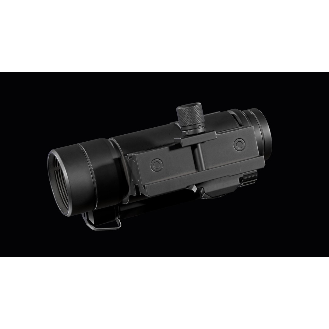 Red Dot Sight 3D Model – Low Poly Game Asset, PBR Textures, FBX - View 11