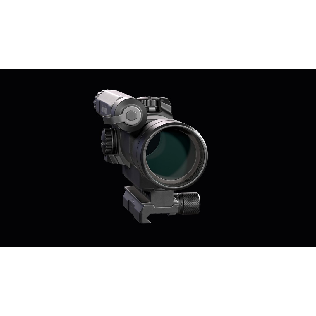 Red Dot Sight 3D Model – Low Poly Game Asset, PBR Textures, FBX - View 13